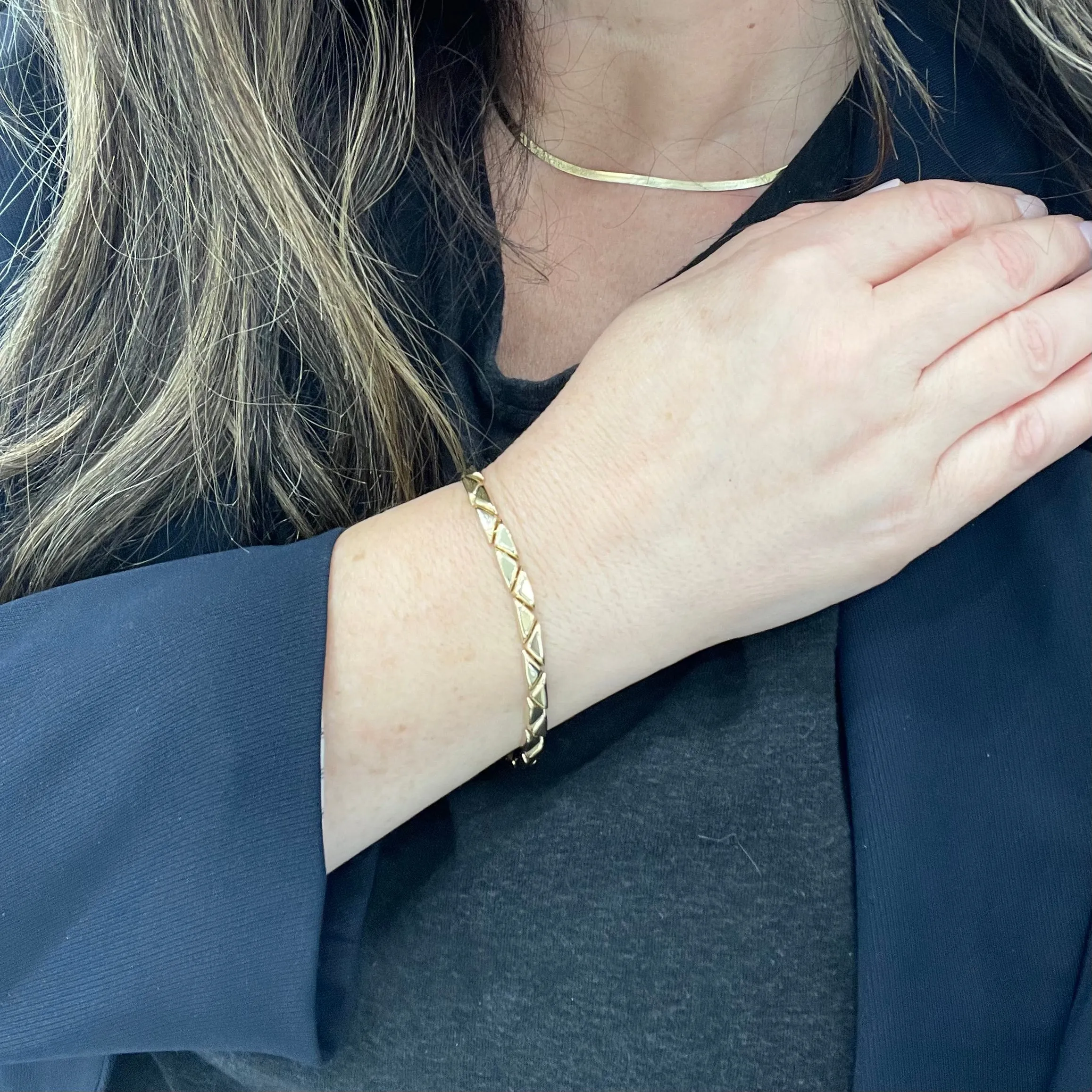 14K Gold Spike Bracelet