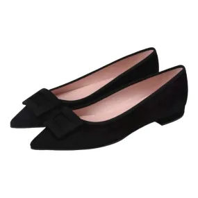 48579 - Black Suede Flats for Teen/Women by Pretty Ballerinas