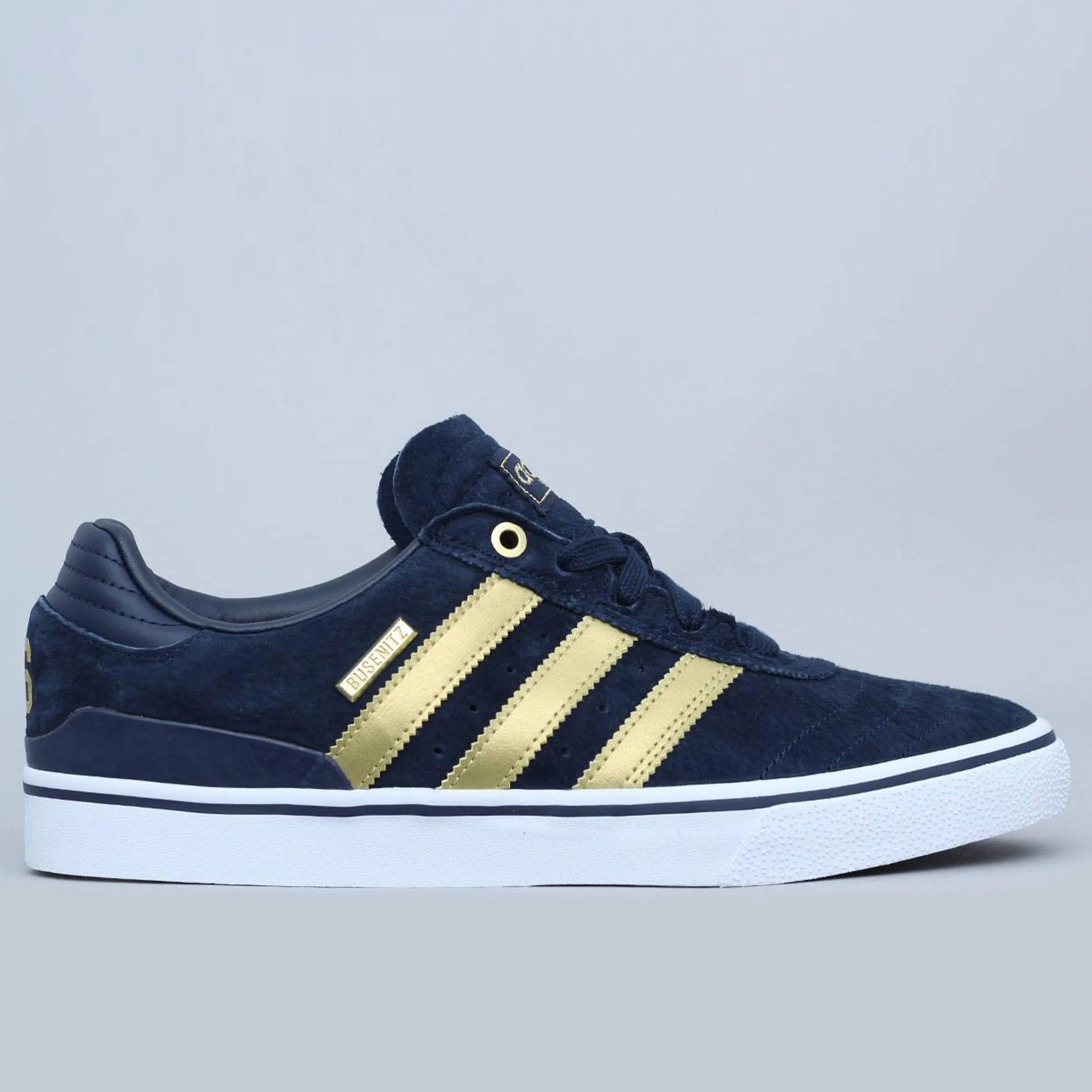 adidas Busenitz Vulc Adv Shoes 10 Year Anniversary Collegiate Navy / Gold / Footwear White
