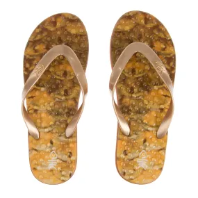 Amber Flip Flops with Gold straps Amber Flip Flops with Gold straps