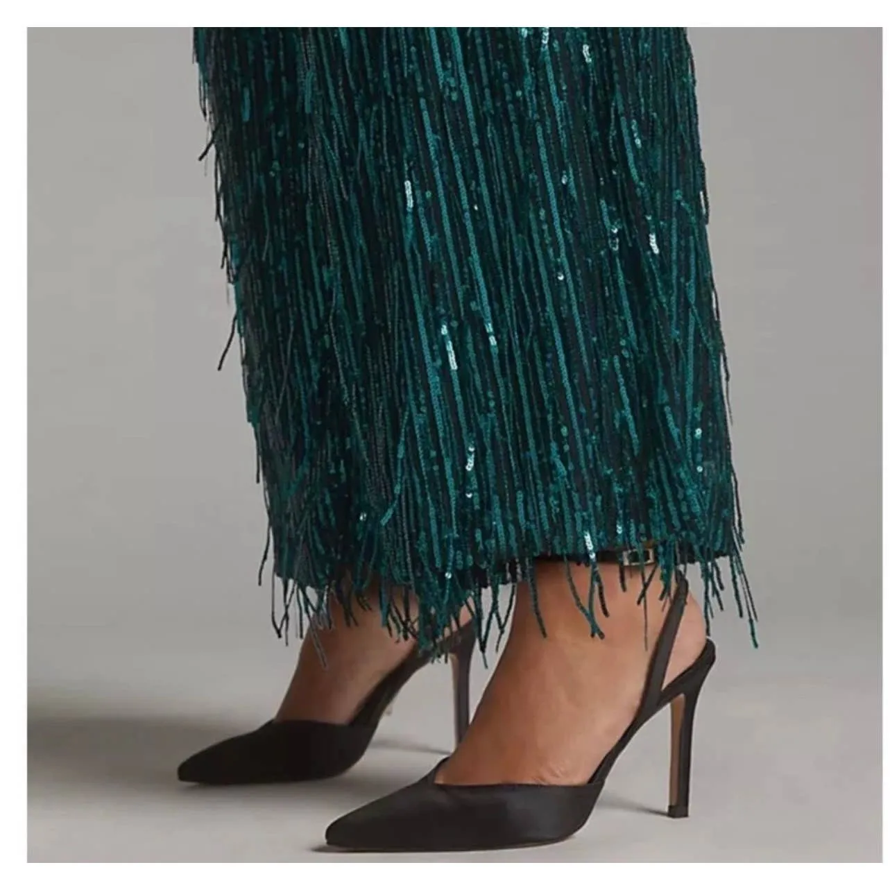 Anthropologie Maeve Sequin Green Pants Party Formal Size 8 New
