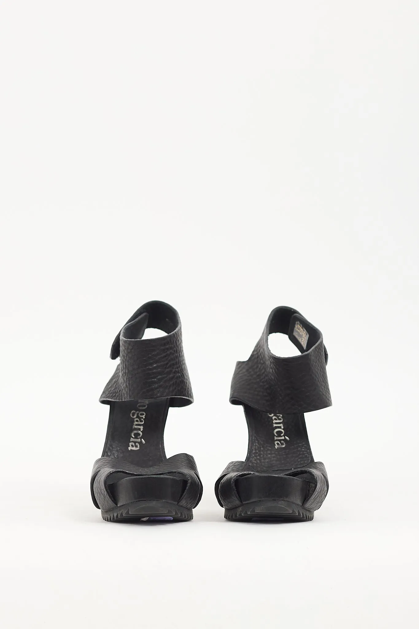 Black Leather Cut Out Heel