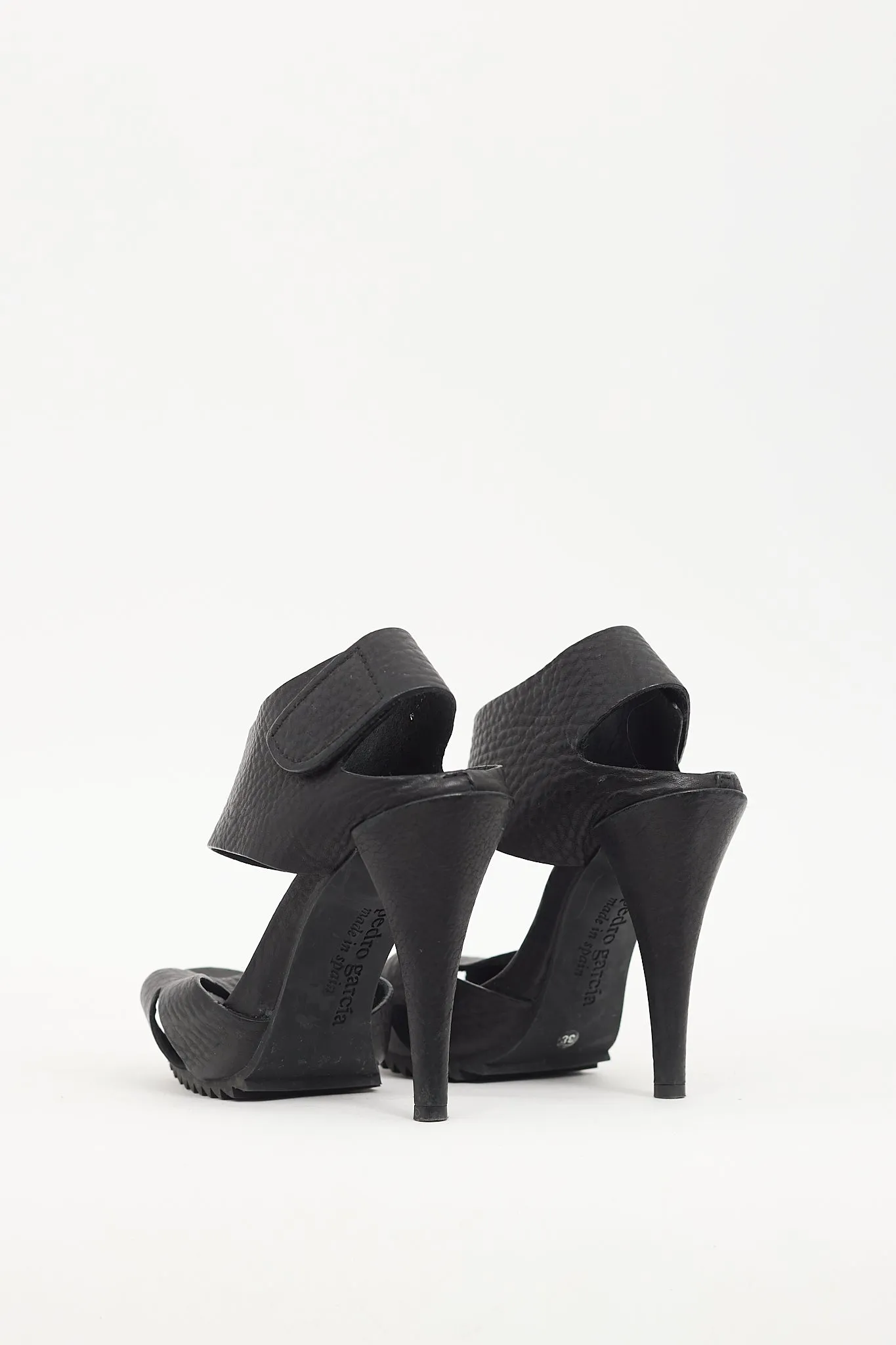 Black Leather Cut Out Heel