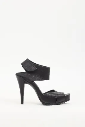 Black Leather Cut Out Heel