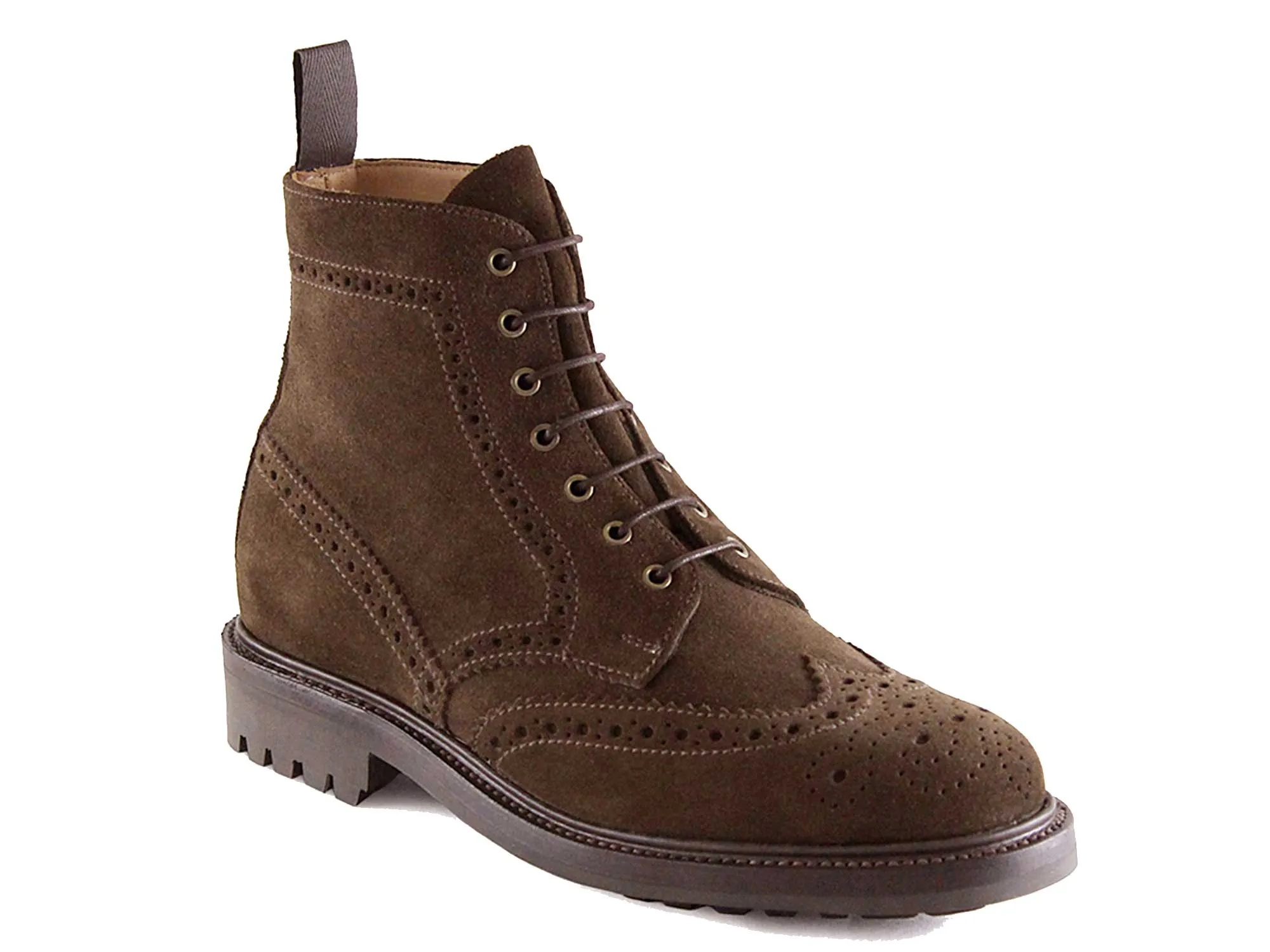 CHELTENHAM Men's Chocolate Brown Suede Brogue Boot
