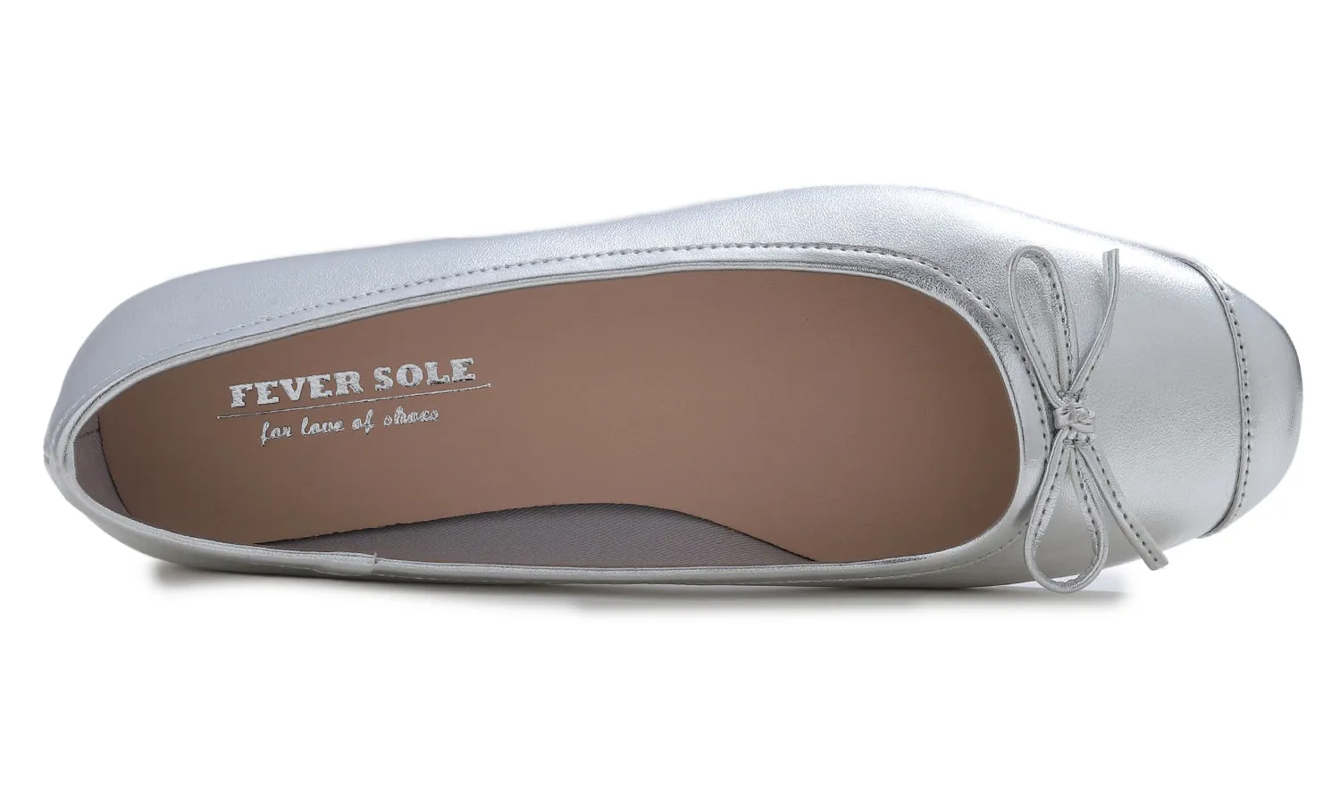 Feversole Women's Square Toe Fashion Bow Tie Dress Slip On Ballet Flats Metallic Vegan Leather