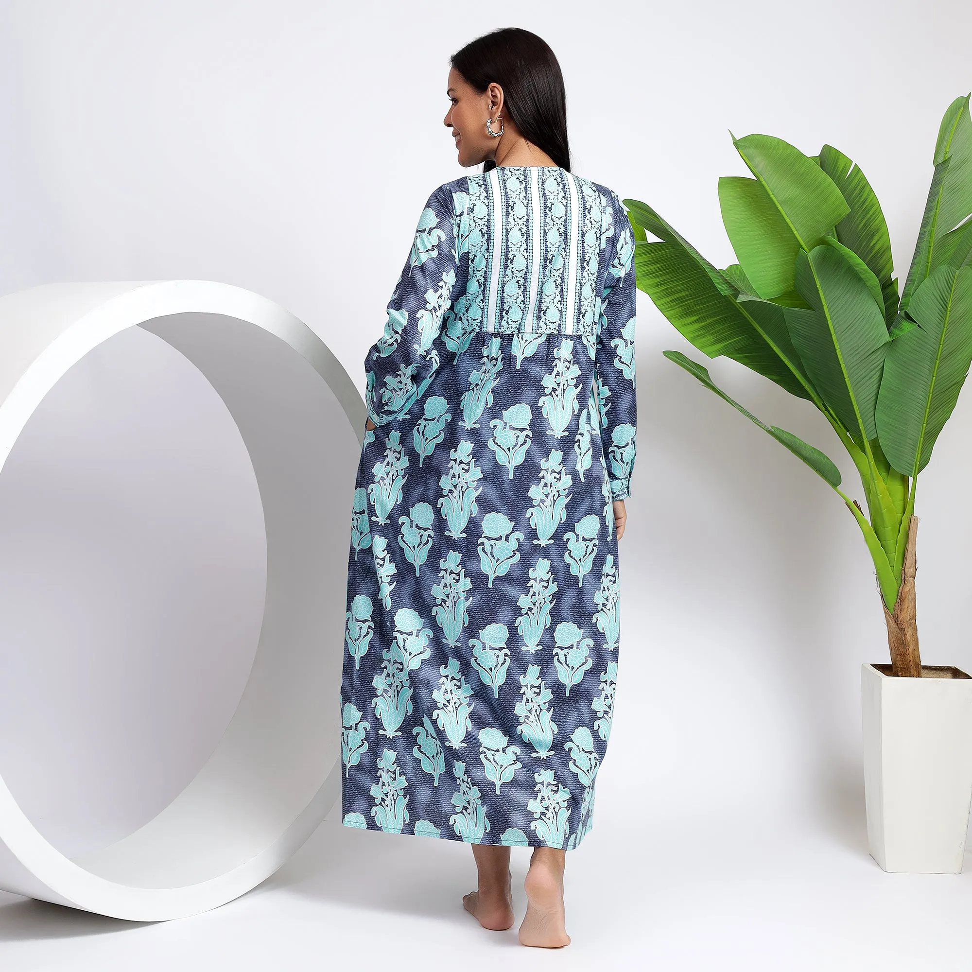 Floral Buti Prints Cotton Midi Dresses - Formal Chic Attire