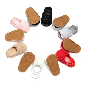 Gold Dot Open Toe Princess Flats Walking Shoes