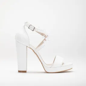 Harper - Platform Wedding Shoes with Pearls