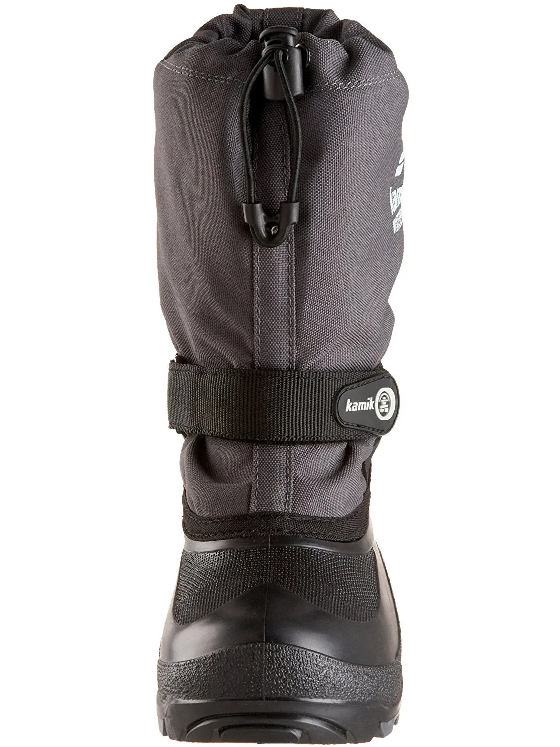 Kamik Kids Waterbug5 Pull On Rounded Toe Waterproof Snow Boots, Black/Charcoal