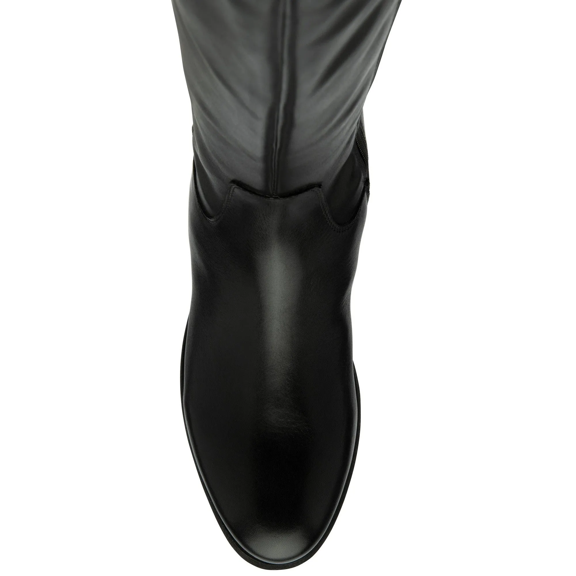 Lotus Caroline Ladies Black Leather Side Zip Knee High Boots