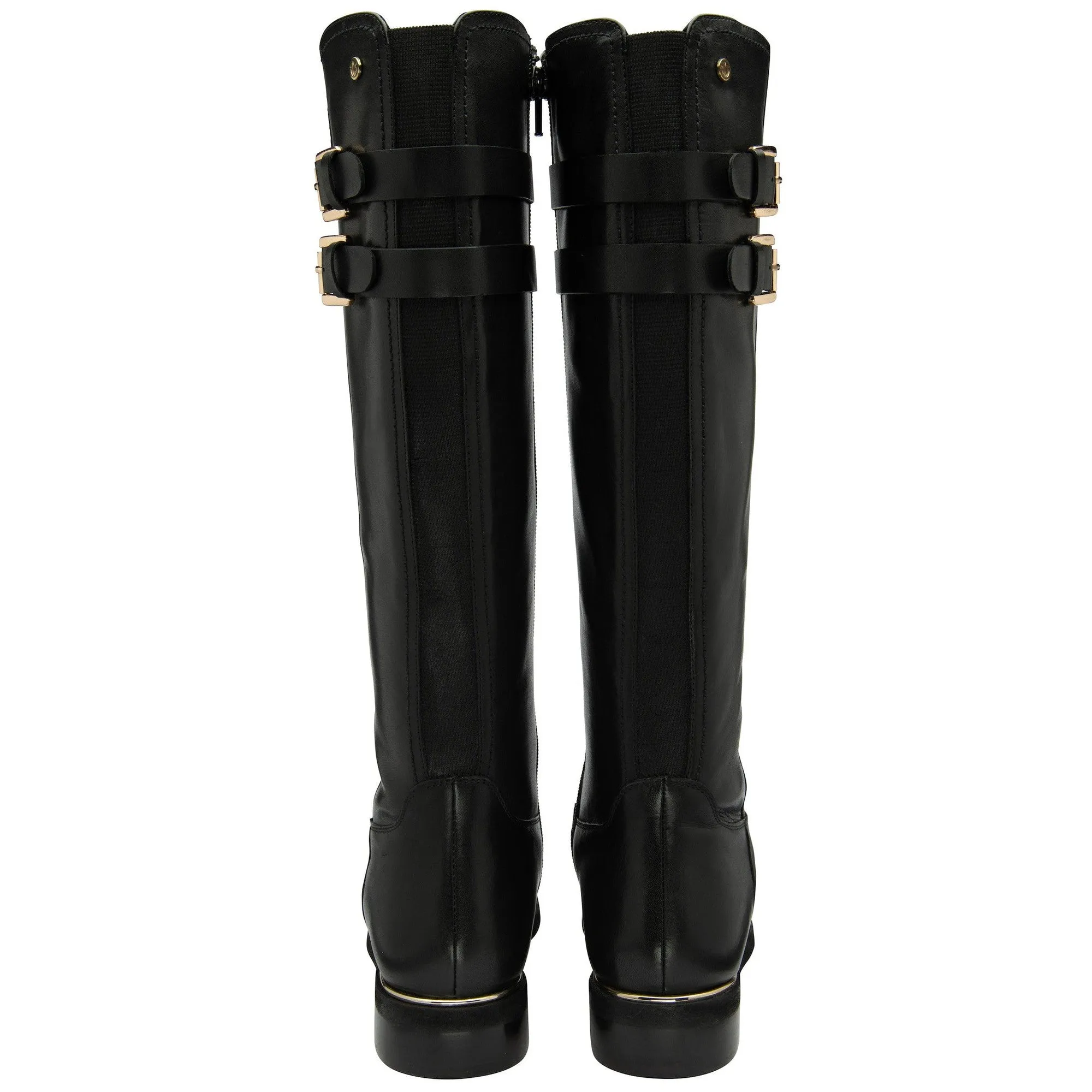 Lotus Caroline Ladies Black Leather Side Zip Knee High Boots