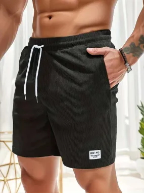Men's Casual Textured Shorts with Drawstring