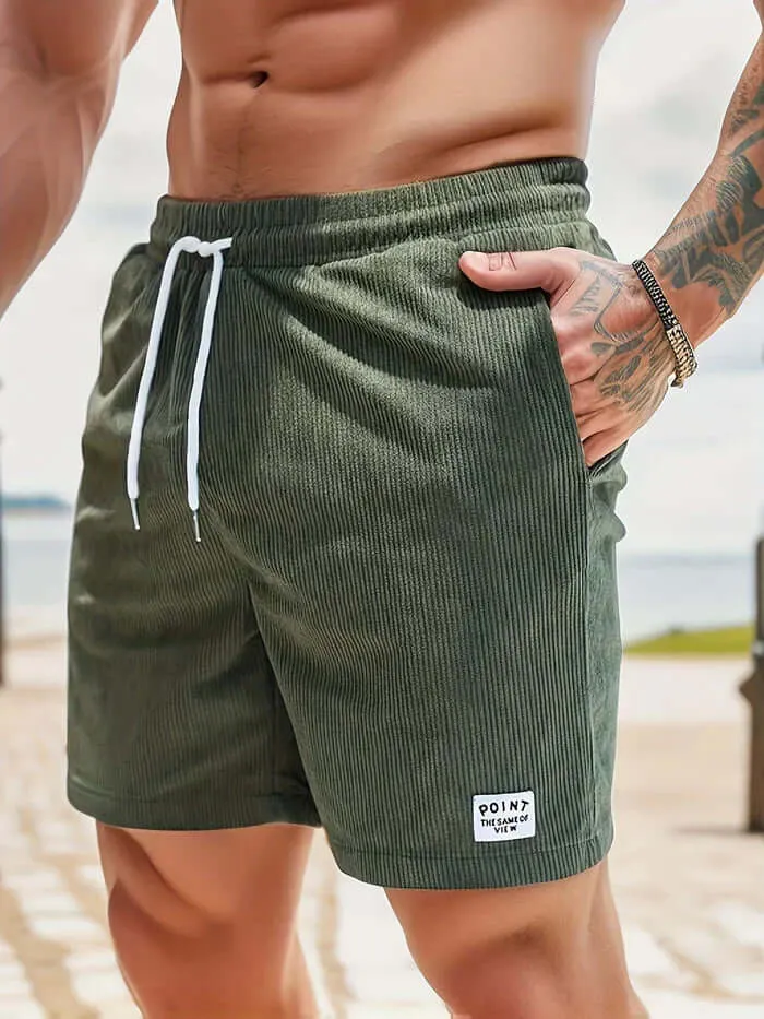 Men's Casual Textured Shorts with Drawstring
