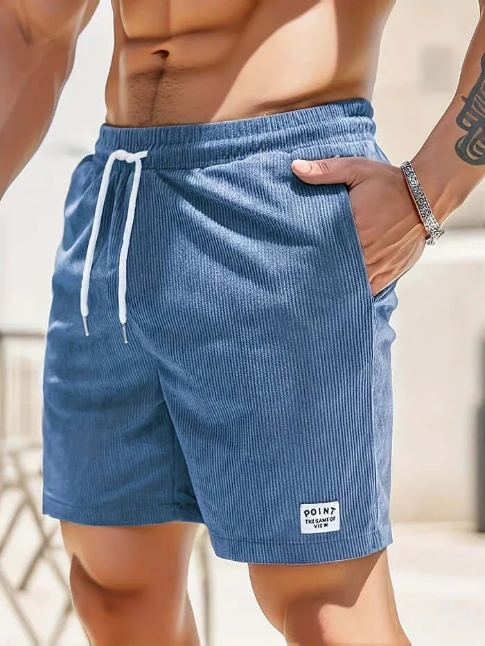 Men's Casual Textured Shorts with Drawstring