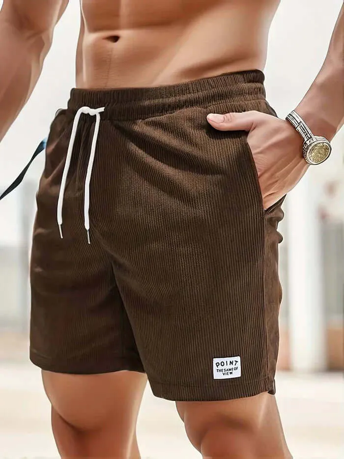 Men's Casual Textured Shorts with Drawstring