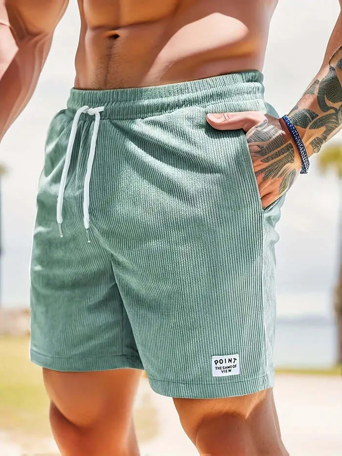 Men's Casual Textured Shorts with Drawstring