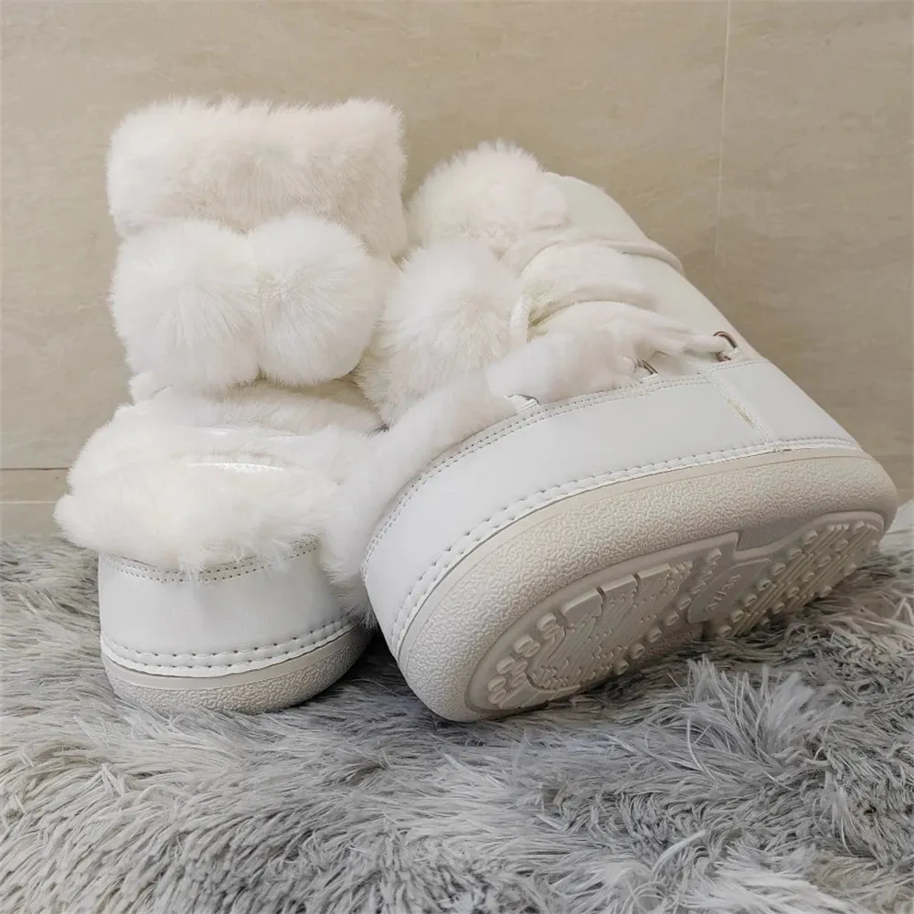 Middle Calf Lace-up Waterproof Snow Boots