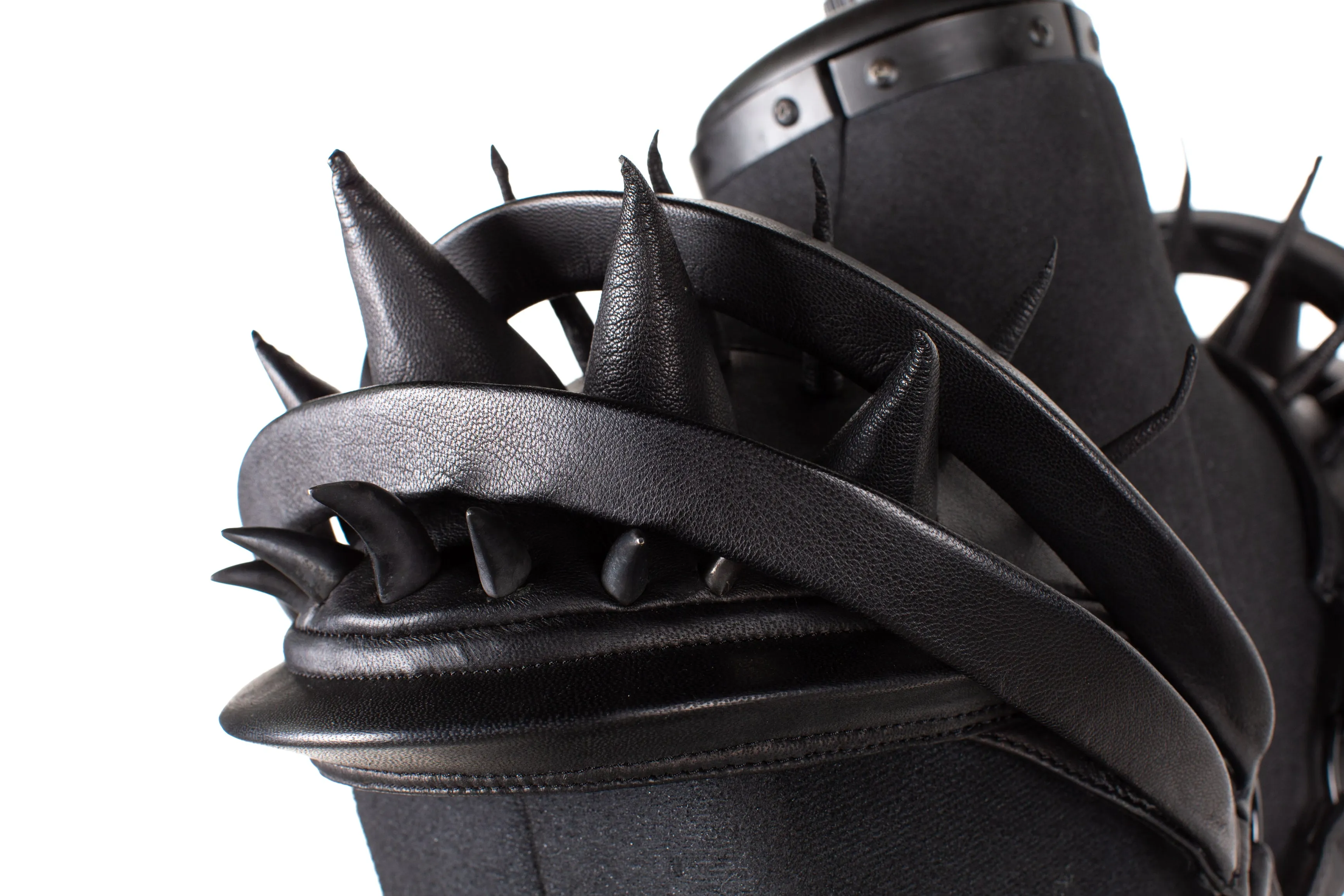 Modular Orbit Spiked Leather Harness   Epaulette