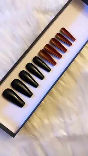 Shaded in the Snow: A Signature Classic | Ruby, No Woo, Red Bottoms | 20 NAILS PRESS-ON SET