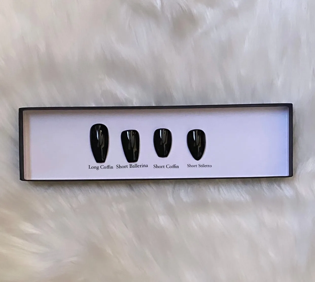 Shaded in the Snow: A Signature Classic | Ruby, No Woo, Red Bottoms | 20 NAILS PRESS-ON SET