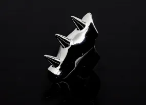 Shield Spike Silver Ring