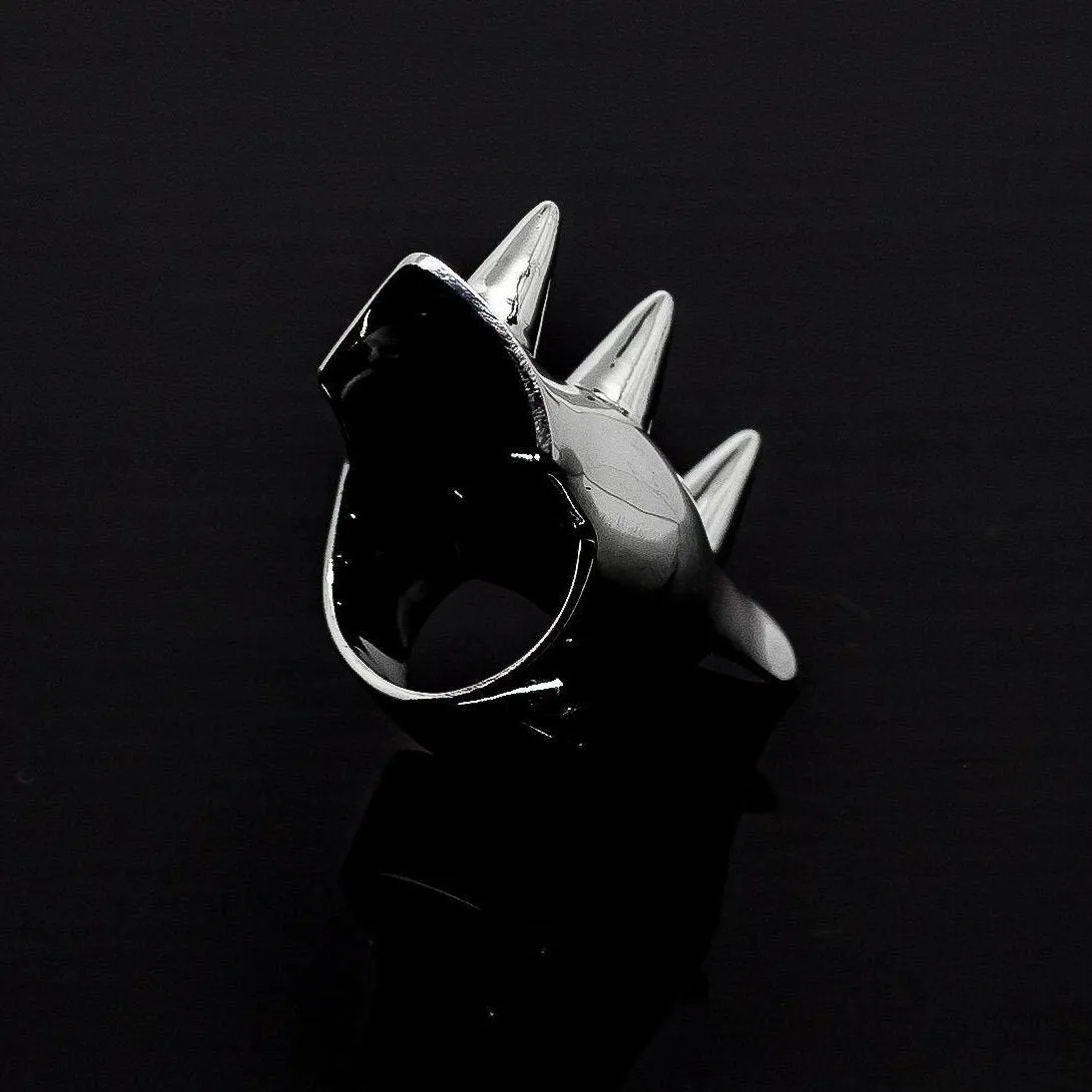 Shield Spike Silver Ring
