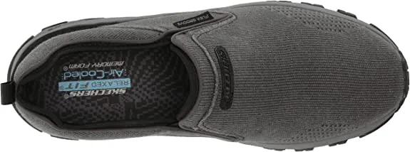 Skechers Edgemont Shelvin Black Rounded Toe Slip On Breathable Mesh Loafers