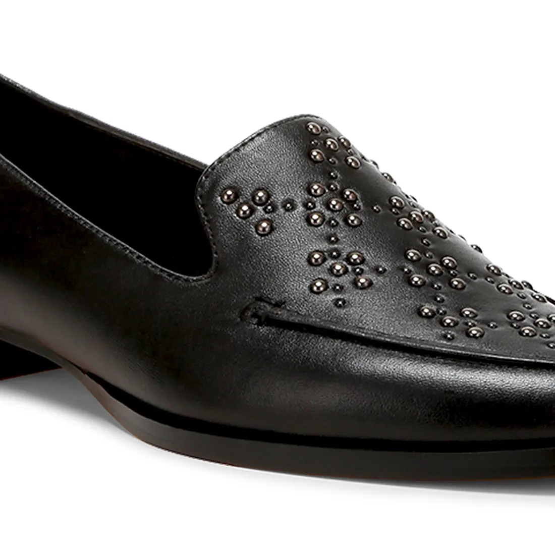 Studded Genuine Leather Loafers
