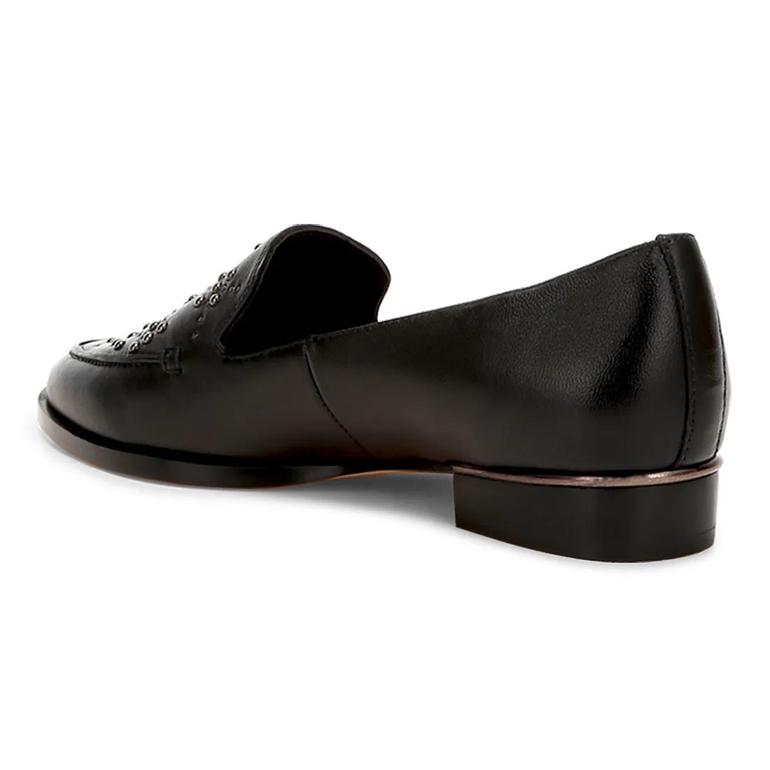 Studded Genuine Leather Loafers
