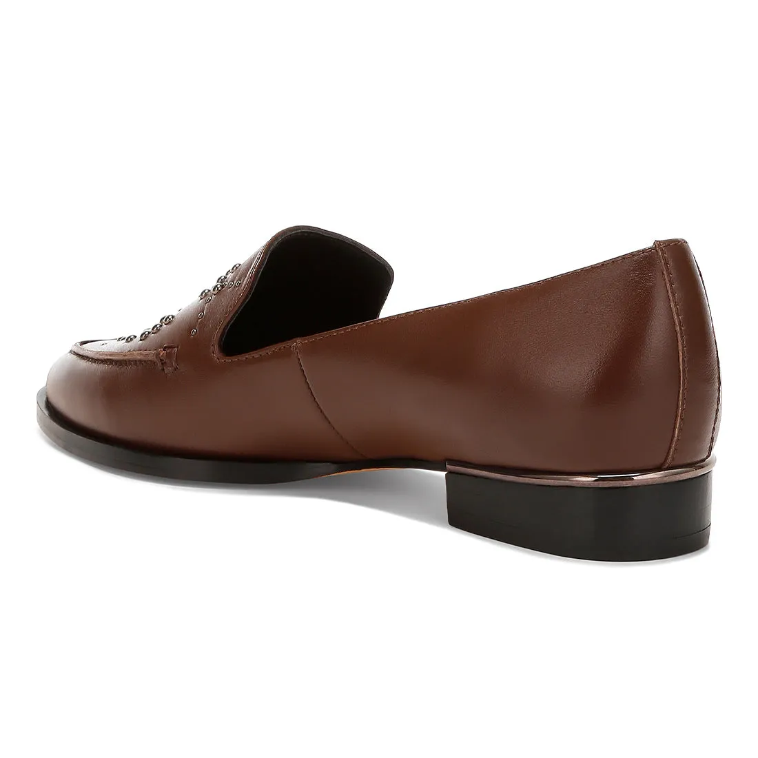 Studded Genuine Leather Loafers