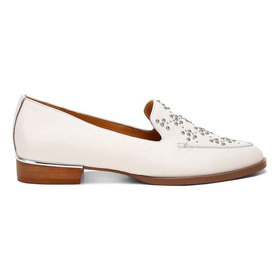 Studded Genuine Leather Loafers
