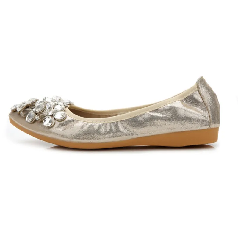 vanccy  Casual Comfort Dressy Flats For Wedding Bling Sparkly Bridal Shoes