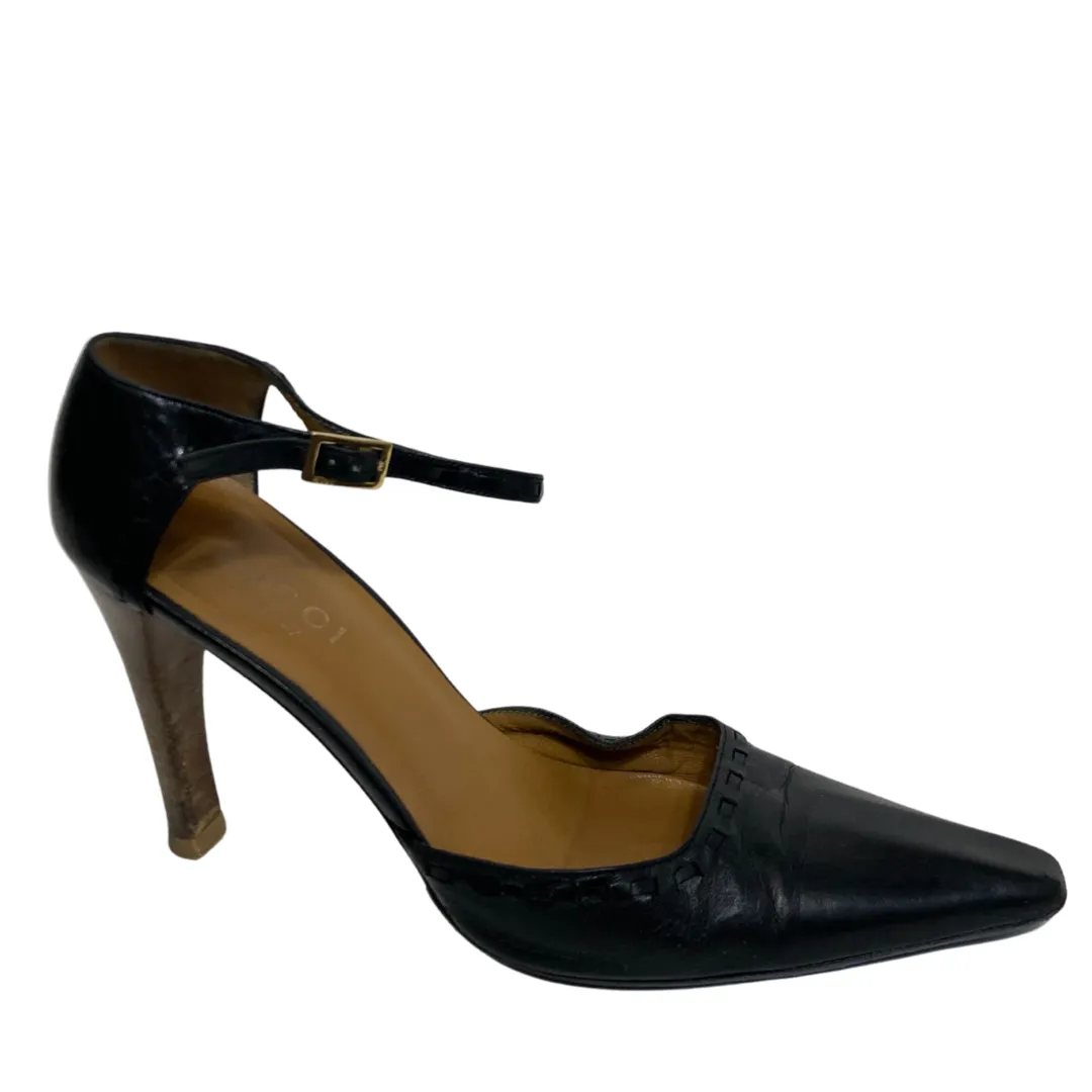 Vintage Gucci Ankle Wrap Pumps Size 7.5