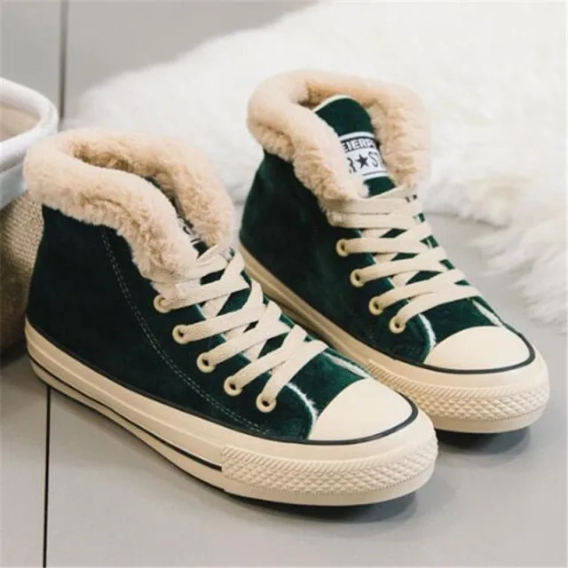 Women's  Flock Cotton Fur Winter Sneakers Clearance