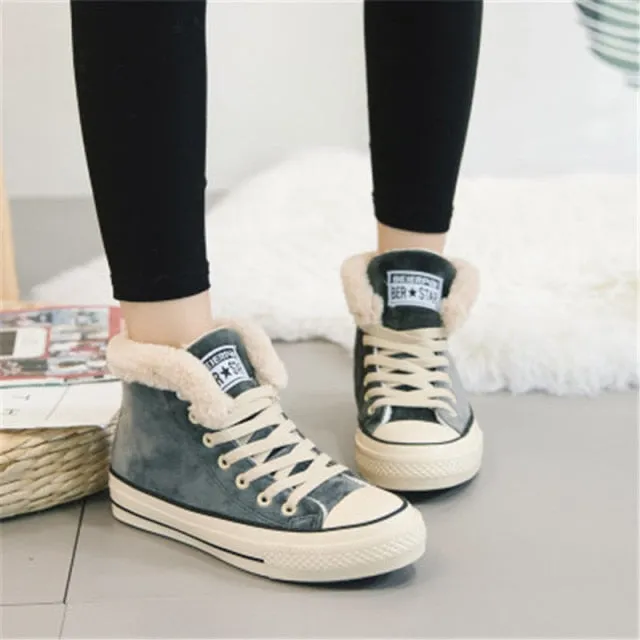 Women's  Flock Cotton Fur Winter Sneakers Clearance