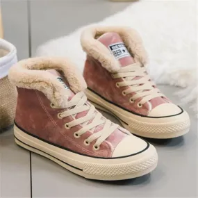 Women's  Flock Cotton Fur Winter Sneakers Clearance