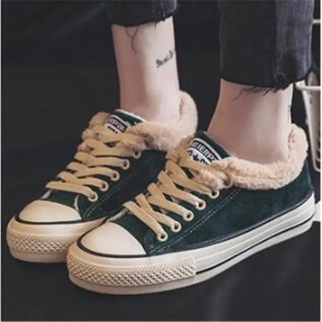 Women's  Flock Cotton Fur Winter Sneakers Clearance