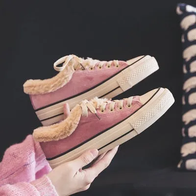 Women's  Flock Cotton Fur Winter Sneakers Clearance